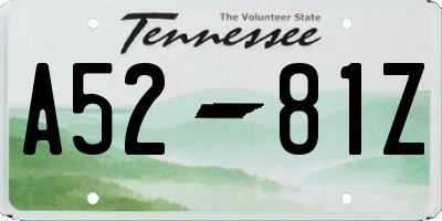 TN license plate A5281Z