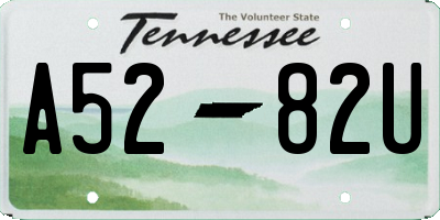 TN license plate A5282U