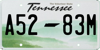 TN license plate A5283M