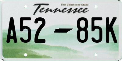 TN license plate A5285K