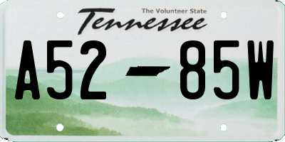 TN license plate A5285W