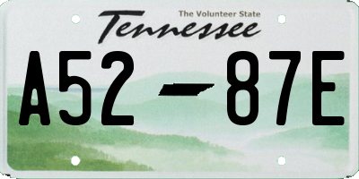 TN license plate A5287E