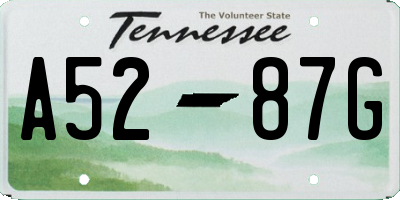 TN license plate A5287G