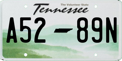 TN license plate A5289N