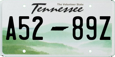 TN license plate A5289Z