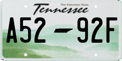 TN license plate A5292F
