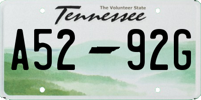 TN license plate A5292G