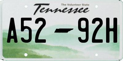 TN license plate A5292H