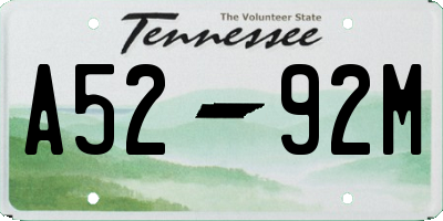 TN license plate A5292M