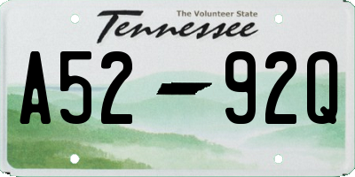 TN license plate A5292Q