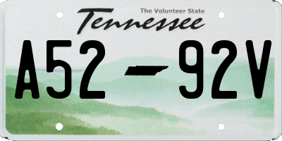 TN license plate A5292V