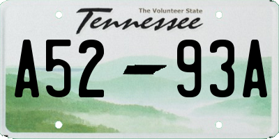 TN license plate A5293A