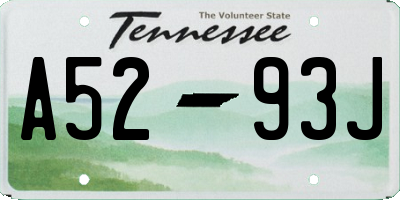 TN license plate A5293J
