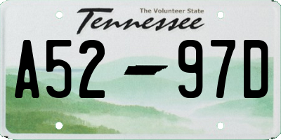 TN license plate A5297D