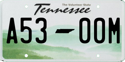 TN license plate A5300M