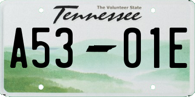 TN license plate A5301E