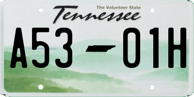 TN license plate A5301H
