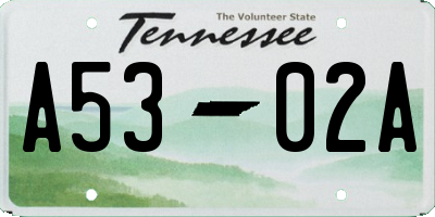 TN license plate A5302A
