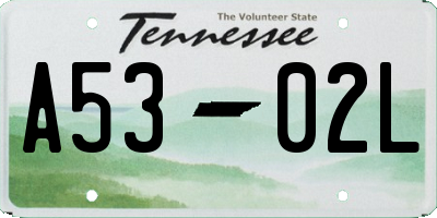 TN license plate A5302L