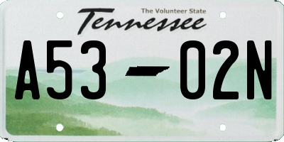 TN license plate A5302N