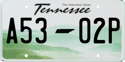 TN license plate A5302P