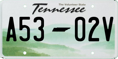 TN license plate A5302V