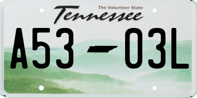 TN license plate A5303L