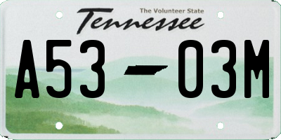 TN license plate A5303M