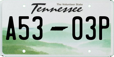 TN license plate A5303P