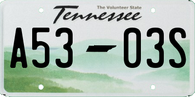 TN license plate A5303S