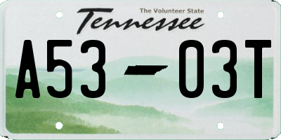 TN license plate A5303T