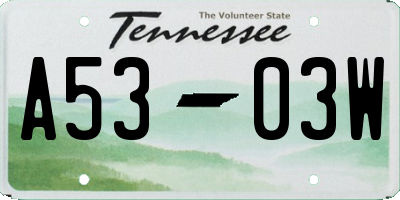 TN license plate A5303W