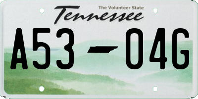 TN license plate A5304G