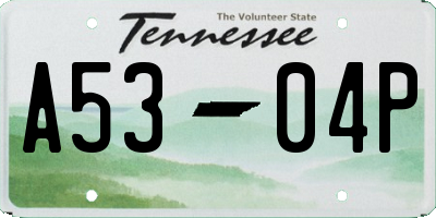 TN license plate A5304P