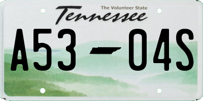 TN license plate A5304S