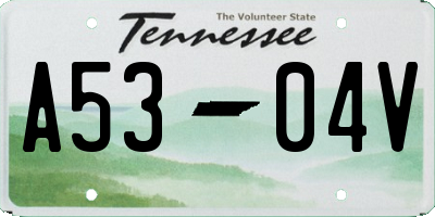 TN license plate A5304V