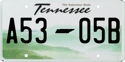 TN license plate A5305B