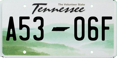 TN license plate A5306F