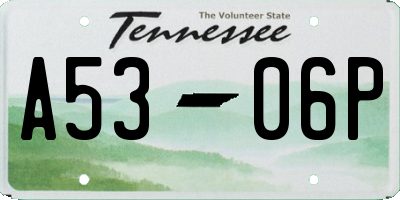 TN license plate A5306P