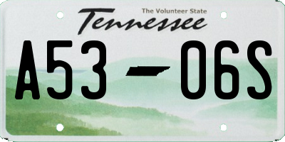 TN license plate A5306S
