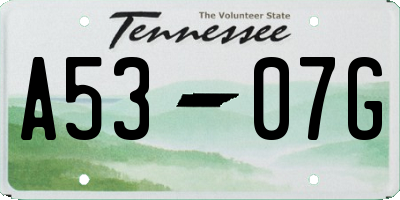 TN license plate A5307G