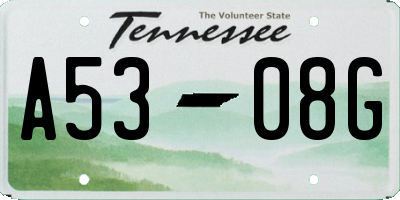 TN license plate A5308G