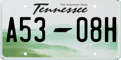 TN license plate A5308H