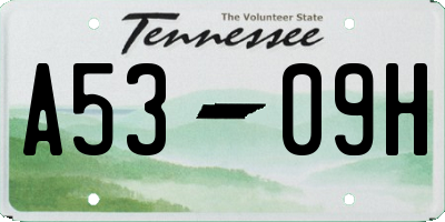 TN license plate A5309H