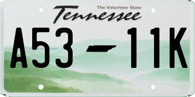 TN license plate A5311K