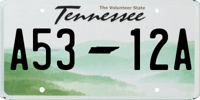 TN license plate A5312A