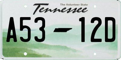 TN license plate A5312D
