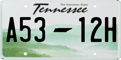 TN license plate A5312H
