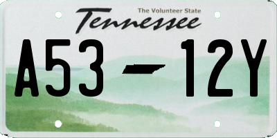 TN license plate A5312Y