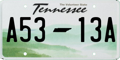 TN license plate A5313A
